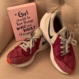 Nike Red and White Women's Running Shoes